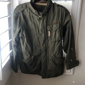 Distressed army green jacket